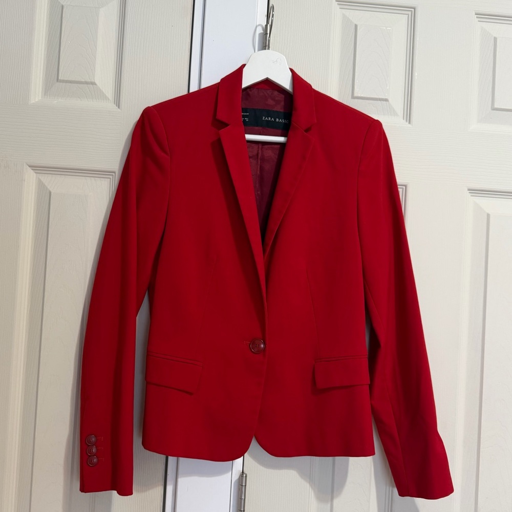 Zara Vibrant Red Women's Suit Jacket